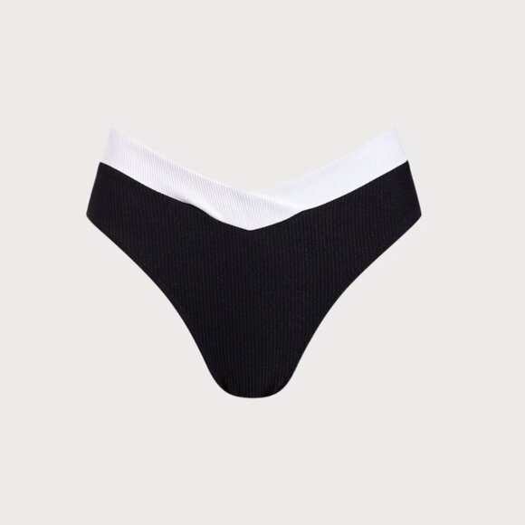 Berlook Contrast Trim V-Cut Full Coverage Bikini Bottom ONLY 61 - Picture 5 of 8